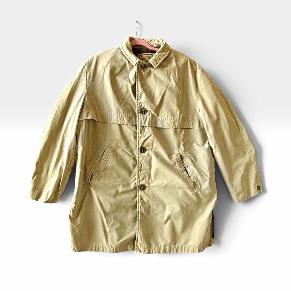 Vintage Martin of California Mens 42 Beige Car Coat 60s 70s Lined Jacket